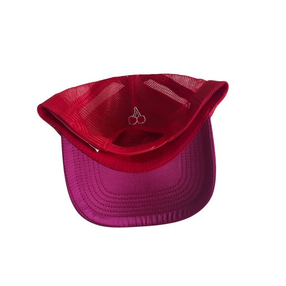 POPPI Pink Red Mesh Trucker Hat Cap NEW without tags - Picture 5 of 6